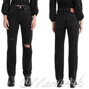 Levis Premium 501 High Rise Straight
Leg Jeans Black size 26